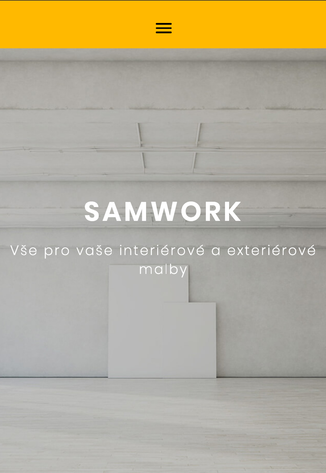 Vizualizace webových stránek samwork.cz na tabletu